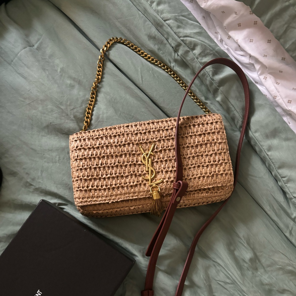 ysl rattan clutch / shoulder bag